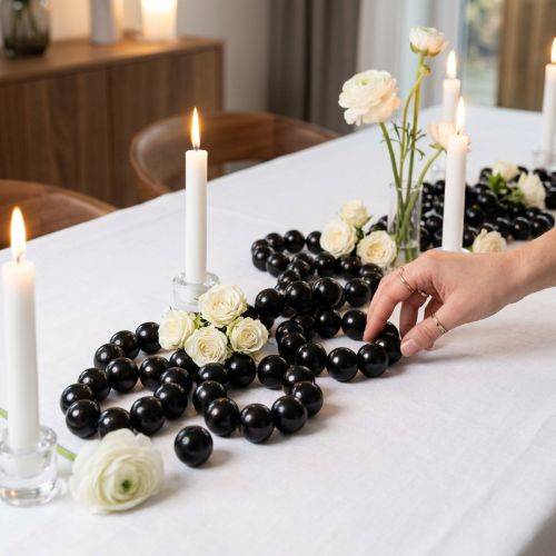 Dekorpärlor Ø8mm svart 250 st | Floristik24.se