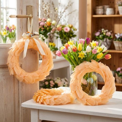 Artikel Vårkrans orange krans för att hänga dörrkrans Ø20cm 3st