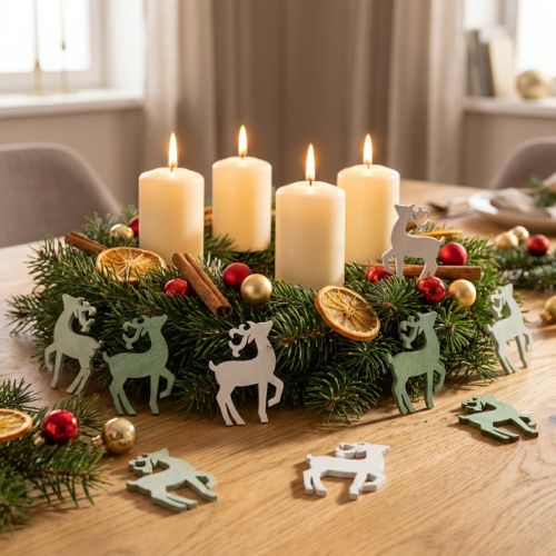 Strödekoration julved rådjursgrön 4×3cm 72 st | Floristik24.se