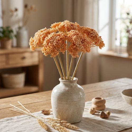 Yarrow konstgjorda konstgjorda blommor apelsin 50cm 5st i gäng | Floristik24.se