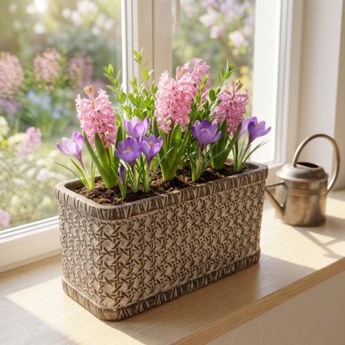 Planterkruka Planteringskärl Keramikskål Brun, Vit 23×11×11cm | Floristik24.se