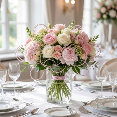 Veketråd Glamour Rosa/Silver med ståltråd 33m | Floristik24.se