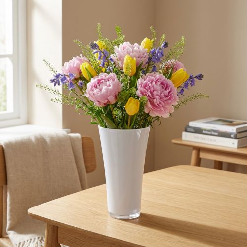 Vas “Fizzy” Ø13,5cm H20,5cm vit 1 st | Floristik24.se