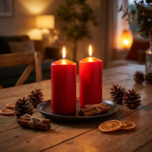 Pelarljus 150/80 röd 6st | Floristik24.se