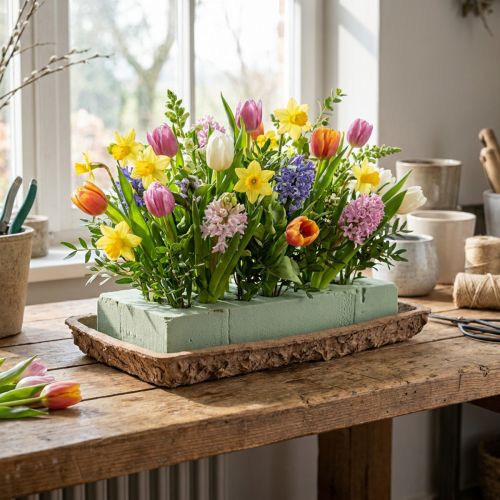 Artikel Oasis Biolit bas för blommiga skumklossar 25×14×2 cm, 11 stycken - Hållbara blomsterarrangemang, blomstertillbehör