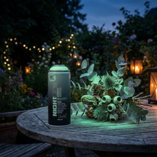 Fluorescerande färgsprayburk Nightglow Green 400ml | Floristik24.se