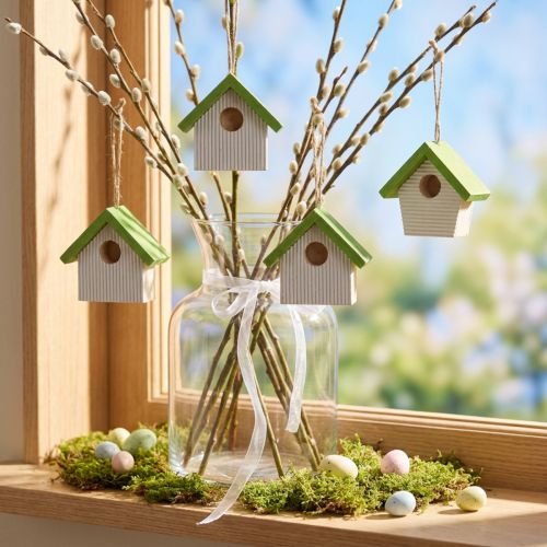Hängdekor vårdekoration fågelholk dekoration holk 6,5cm 8 st | Floristik24.se