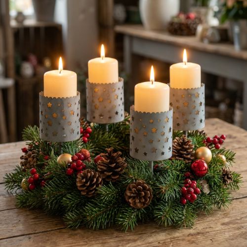 Ljushållare för stickning av adventskrans Ø6,5cm H14cm 4 st | Floristik24.se