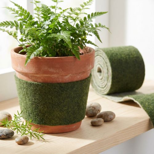 Artikel Filtband Franzi kruka band ull ull filt mörkgrön 15cm 4m