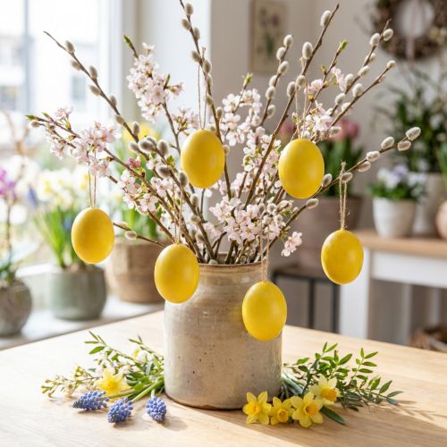 Påskägg gulblåsta ägg kycklingägg 5,5cm 10 st | Floristik24.se