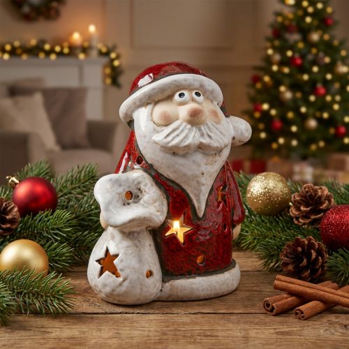 Jultomte deco värmeljushållare jul H15cm | Floristik24.se