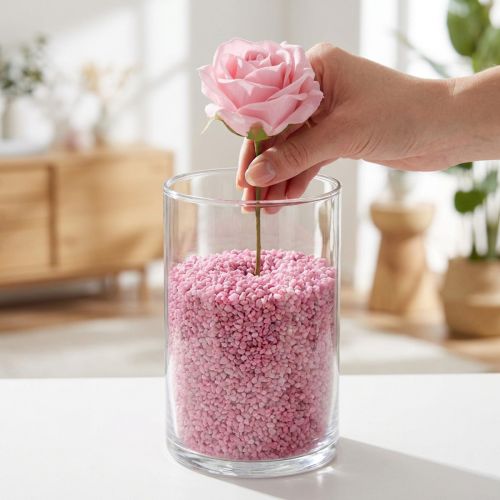 Dekorativa granulat rosa dekorativa stenar 2mm - 3mm 2kg | Floristik24.se