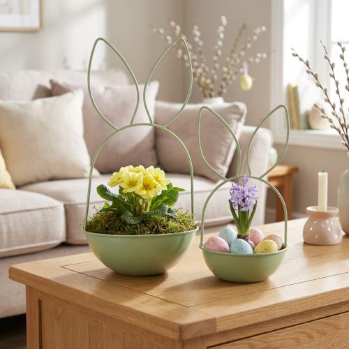 Kaninplanter, dekorativ påskdekoration för vardagsrummet, 34 cm | Floristik24.se