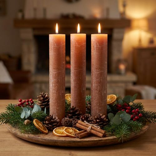 Enfärgade ljus stickljus kola 50x300mm 4 st | Floristik24.se