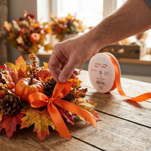 Presentband orange band dekorationsband 15mm 50m | Floristik24.se