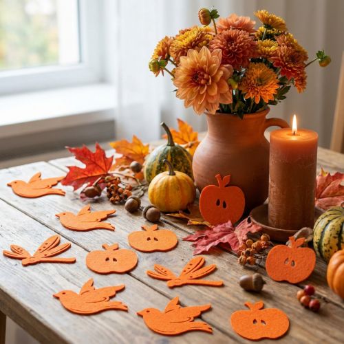 Filt scatter dekoration orange 24st | Floristik24.se
