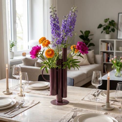 Smal, modern vas för elegant bordsdekoration; exklusiv dekorativ vas med slående design; 31 cm | Floristik24.se