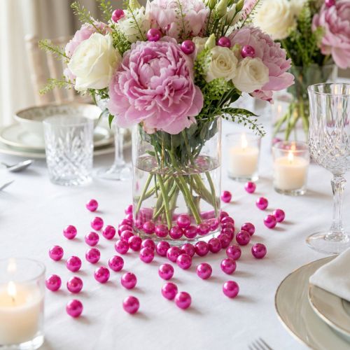 Dekorpärlor rosa Ø8mm 250 st | Floristik24.se