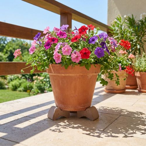 Blomkruksfötter, praktiskt upphöjare, kruktillbehör för balkong och terrass, 7 cm, 3 stycken | Floristik24.se