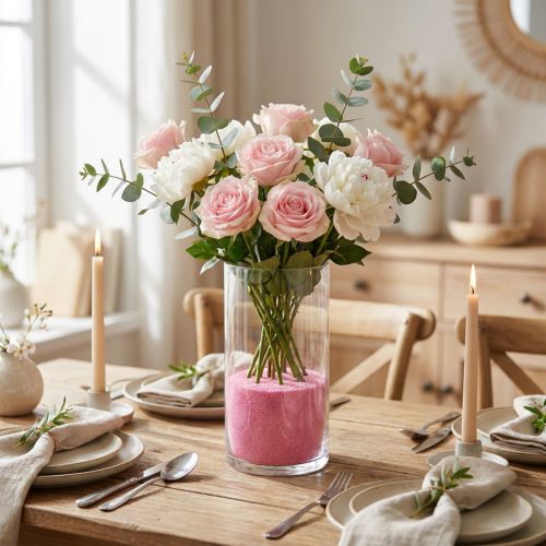 Färg sand 0,1mm - 0,5mm rosa 2kg | Floristik24.se