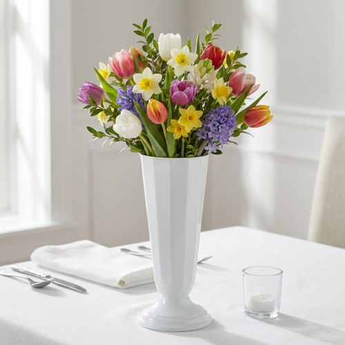 Inställningsvas “Szwed” vit Ø13cm - 20cm, 1st | Floristik24.se