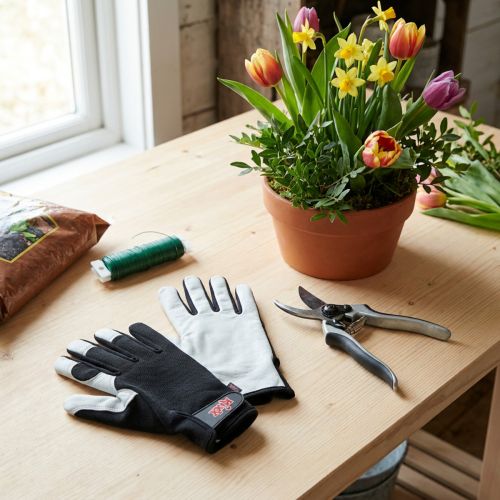 Kixx Lycra Handskar Storlek 8 Svart, Ljusgrå | Floristik24.se