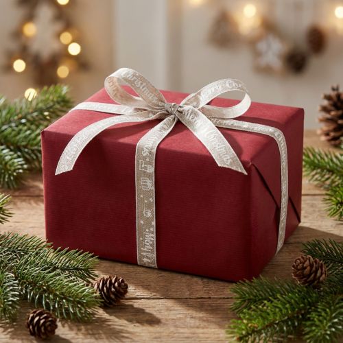 Julband Merry Christmas Band Beige 15mm 20m | Floristik24.se