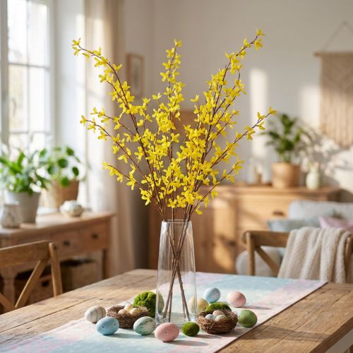 Konstgjorda Forsythia Dekorativa Grenar till Påsk Gula 138cm | Floristik24.se