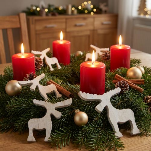 Artikel Strödekoration träälg, bordsdekoration, adventsvitkalkade 30 st