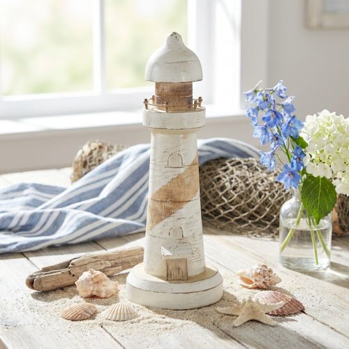Fyrträdekoration Maritim Naturvit Ø10,5cm H28,5cm | Floristik24.se