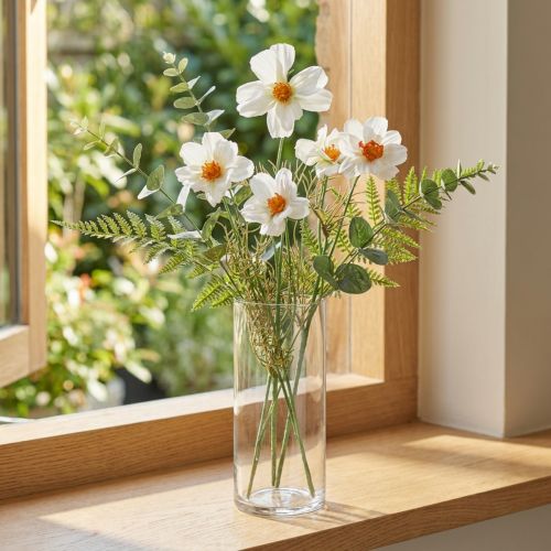 Konstgjorda blommor Cosmea vita sidenblommor H51cm 3 st | Floristik24.se