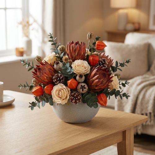 Blommig skumboll torr plug-in blandning grå Ø16cm 2 st | Floristik24.se