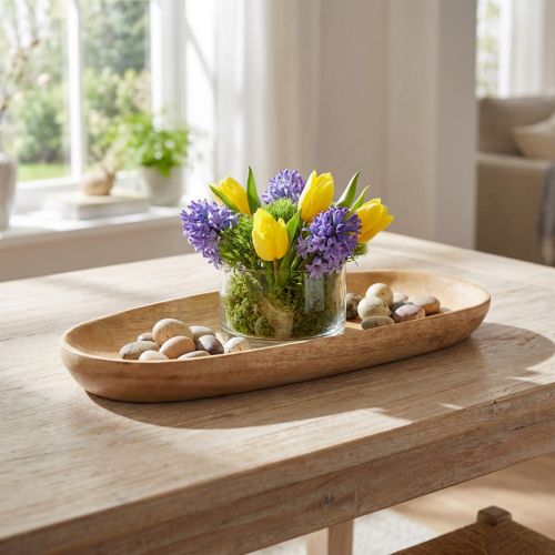 Artikel Träbricka bricka oval naturligt mangoträ 28×12×2,5cm