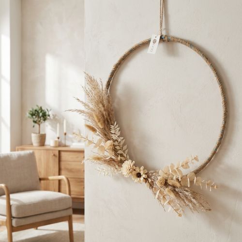 Dekorativ jutering 40 cm, set om 2, Boho & Skandinavisk dekor för vägg & dörr | Floristik24.se