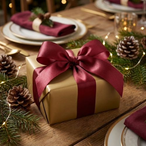 Presentband dekorativt band taft Bordeaux 40mm 50m | Floristik24.se
