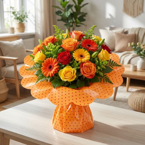 Rondella Dots blommanschett med prickar Ø54cm 100 st | Floristik24.se