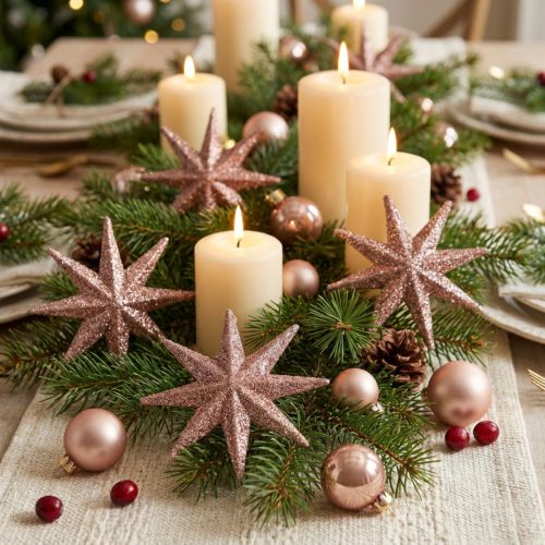 Stjärnglitter roséguld 10cm 12 st | Floristik24.se