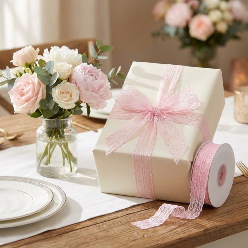 Artikel Spetsband, rosa, 20mm x 20m