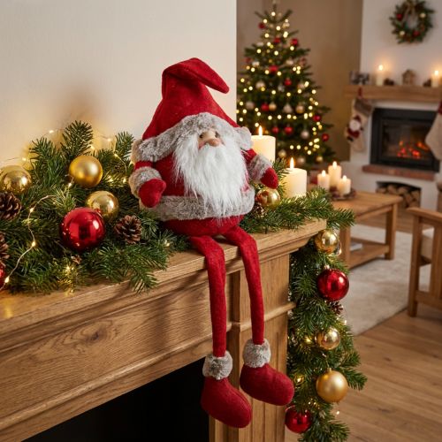 Jultomten kantpall dekorativ figur jul 28×22×88cm | Floristik24.se