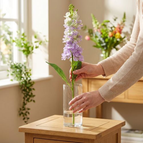 Levkoje konstgjord blomma lila Konstgjord trädgårdsblomma 78cm | Floristik24.se