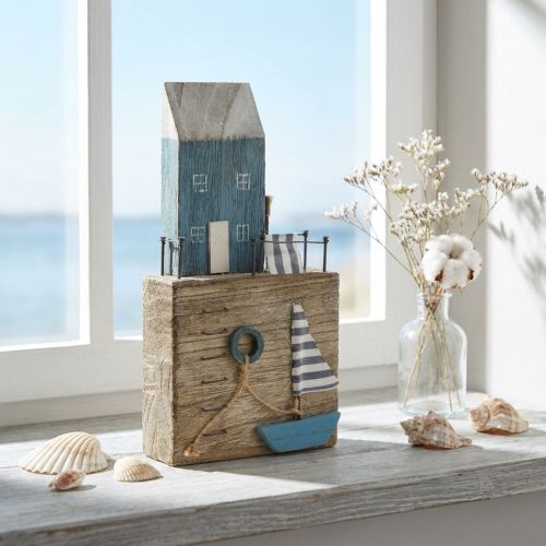Artikel Maritim trädekoration hamnpromenad Shabby Chic H25,5cm