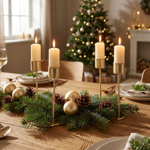 Ljusstake, ljushållare adventskrans 26cm H14,5cm | Floristik24.se