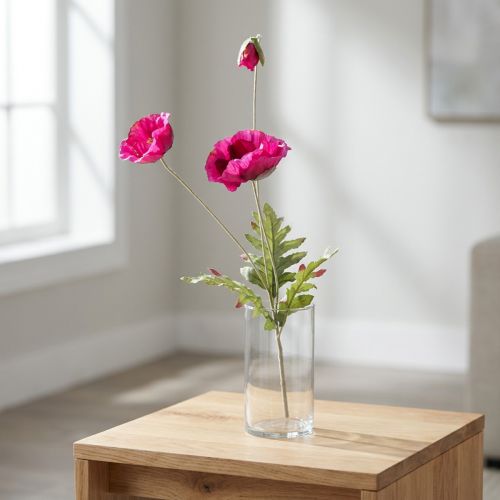 Konstgjorda vallmo dekorativa sidenblommor rosa 70cm | Floristik24.se