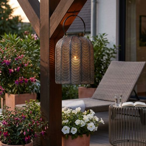 Dekorativ lykta lykta hängande metalldekor Ø25,5cm H43cm | Floristik24.se