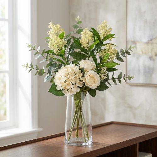 Artikel Konstgjorda blommor kräm Skimmia japonica Skimmie 45cm 2st
