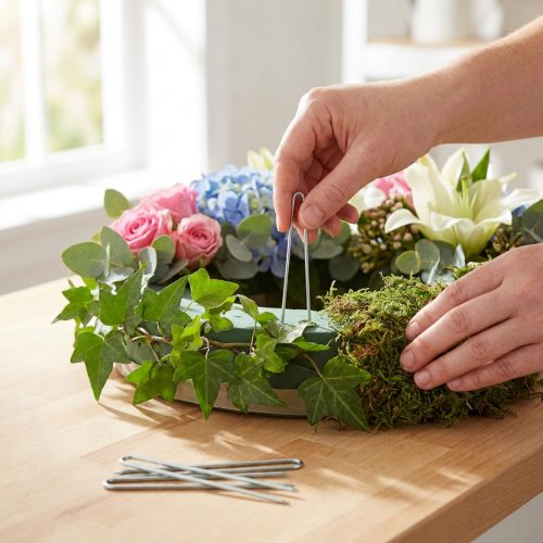 Artikel Murgrönanålar 60 mm galvaniserade floristnålar för klätterväxter 400 g