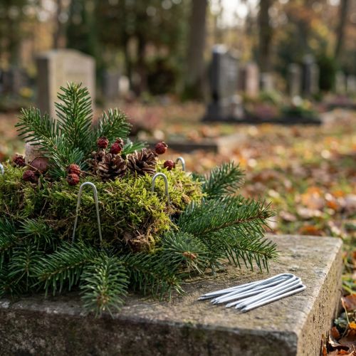 Artikel Murgrönanålar 40mm Galvaniserade växtnålar Begravningsblommor 400g