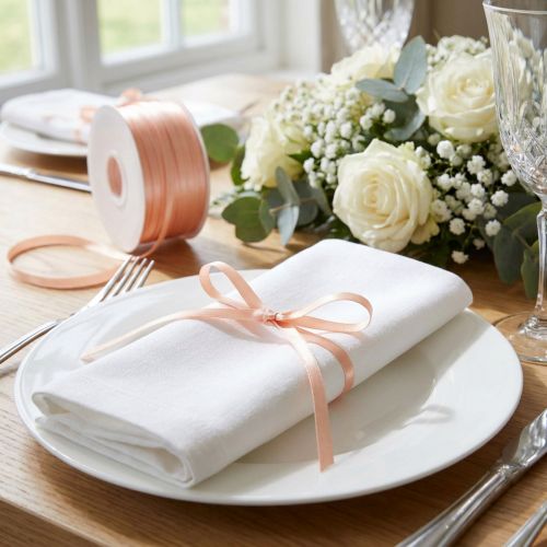 Presentband satinband dekorativt band laxrosa 3mm 50m | Floristik24.se