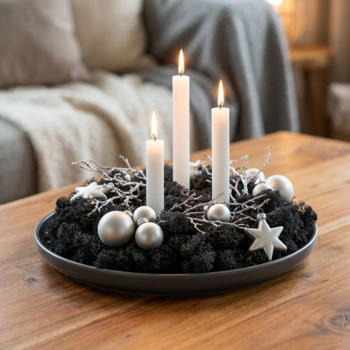 Dekorativ Moss Black bevarar isländsk mossa för hantverk 400g | Floristik24.se