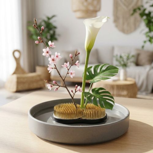 Igelkott Kenzan Sun Moon Ikebana 110×65mm | Floristik24.se